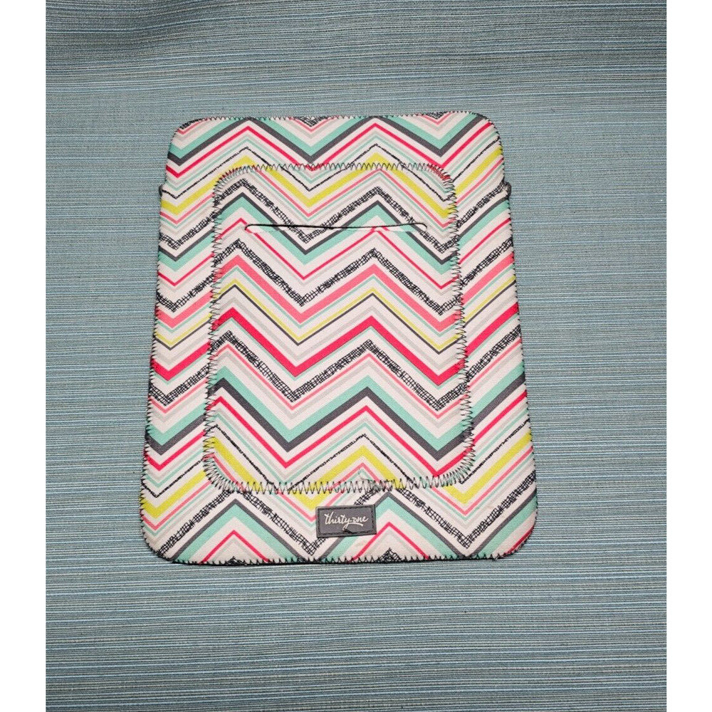 31 Thirty-One Tote-A-Tablet Sleeve Case Party Punch Chevron Neoprene